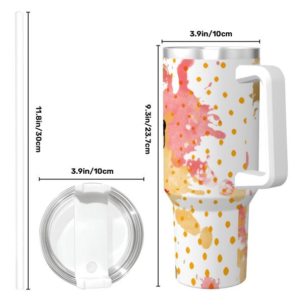 Tumbler mit Hundemotiv Bumsi - Edelstahl, Becher, 1L, mit Strohhalm, bunt, Motive in Digitaler Popart, AmStaff, Staffordshire, SOKA, Listenhund